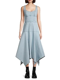 Denim Handkerchief Midi-Dress