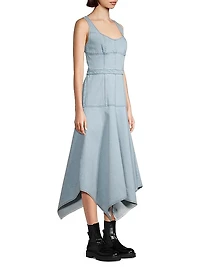 Denim Handkerchief Midi-Dress