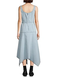 Denim Handkerchief Midi-Dress