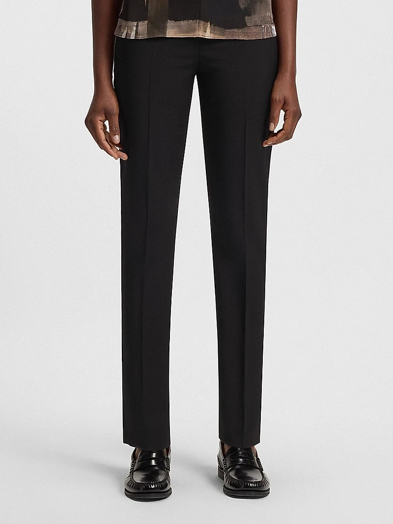 Cropped Regular-Fit Trousers Wool