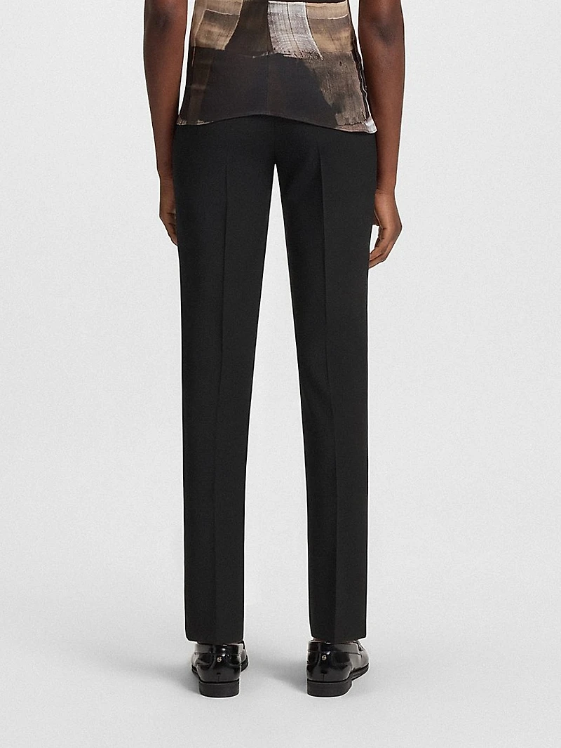 Cropped Regular-Fit Trousers Wool