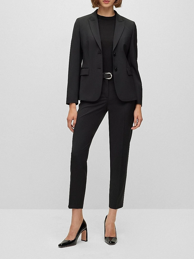 Cropped Regular-Fit Trousers Wool