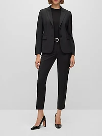 Cropped Regular-Fit Trousers Wool