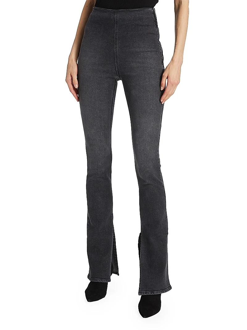 High-Rise Stretch Split Hem Jeggings
