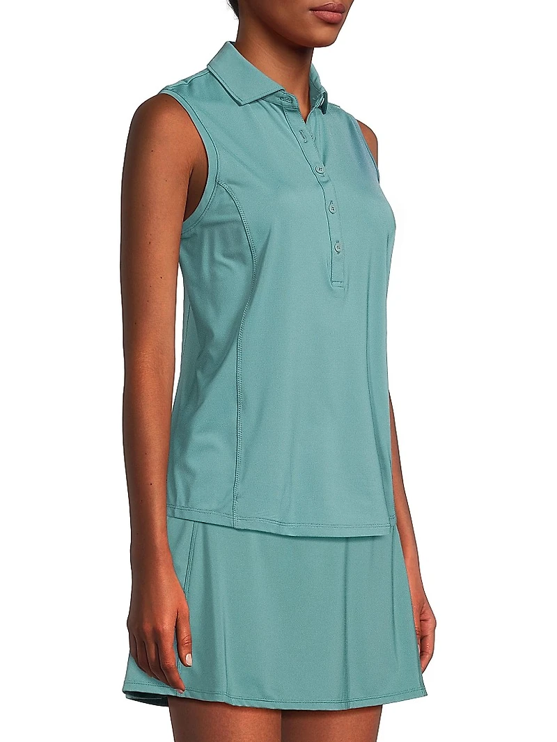 Tae Sleeveless Polo Top