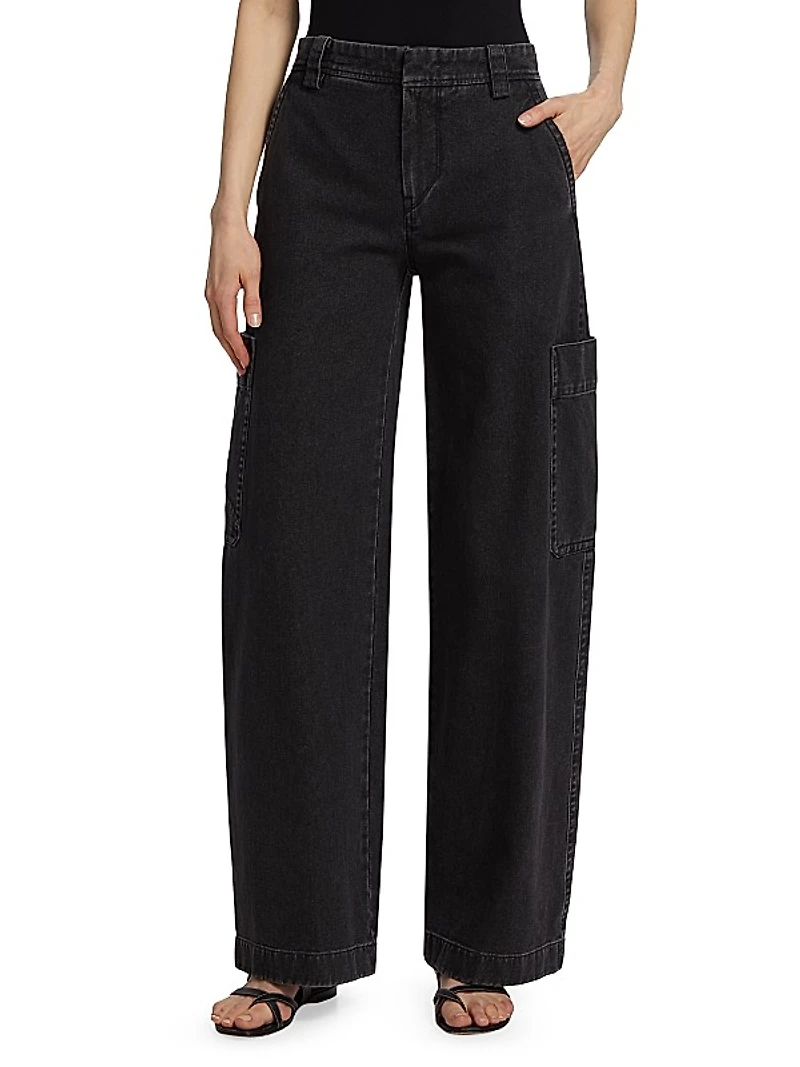 Wide-Leg Cargo Jeans