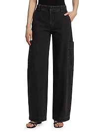 Wide-Leg Cargo Jeans