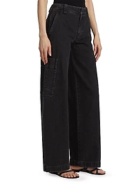 Wide-Leg Cargo Jeans