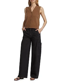 Wide-Leg Cargo Jeans