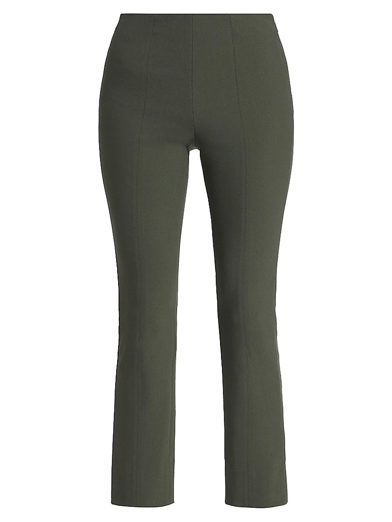Cotton-Blend Seamed Skinny Pants
