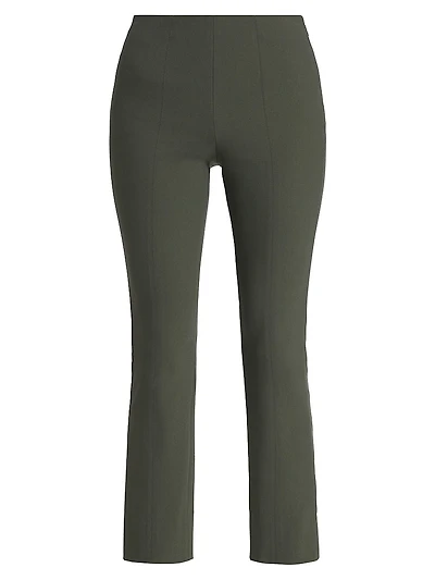 Cotton-Blend Seamed Skinny Pants