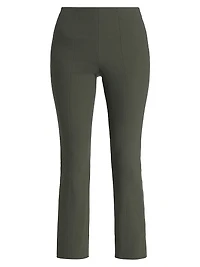 Cotton-Blend Seamed Skinny Pants