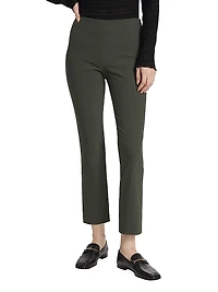 Cotton-Blend Seamed Skinny Pants