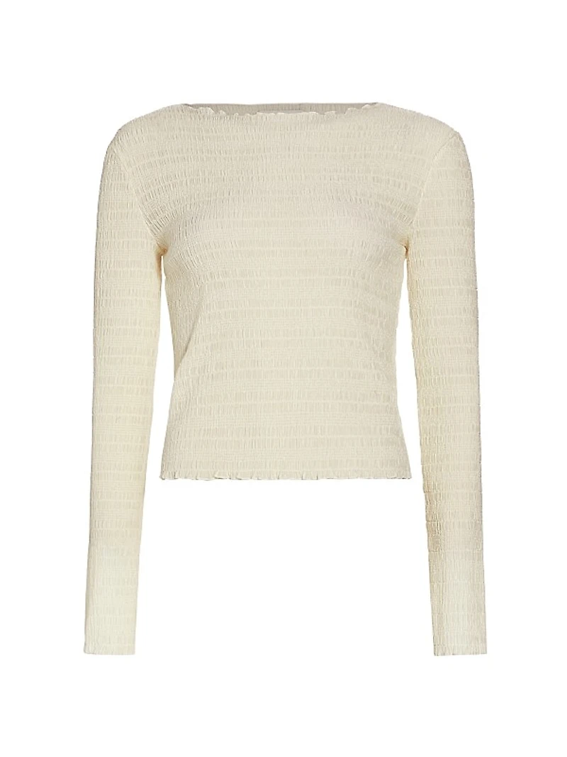 Long-Sleeve Smocked Top