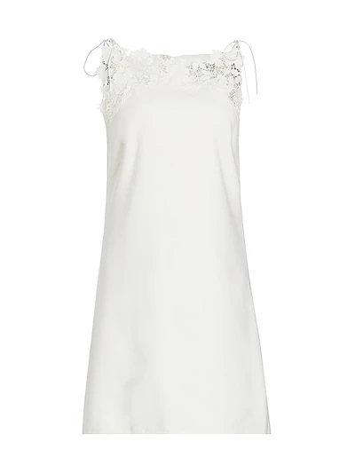 Gardenia Guipure & Wool Minidress