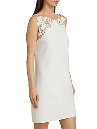 Gardenia Guipure & Wool Minidress