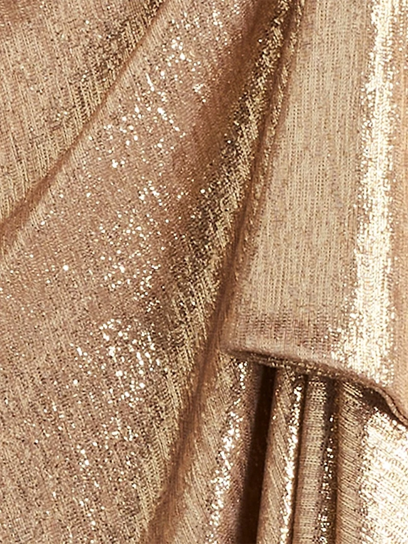 One-Shoulder Metallic Jersey Gown