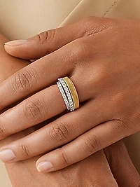 Masai Two-Tone 18K Gold & 0.84 TCW Diamond Cocktail Ring