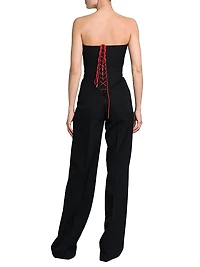 Strapless Wool Corset Jumpsuit