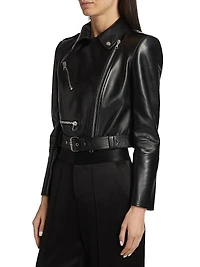 Leather Crop Biker Jacket