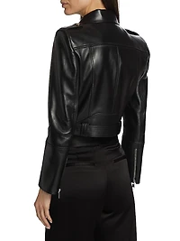 Leather Crop Biker Jacket