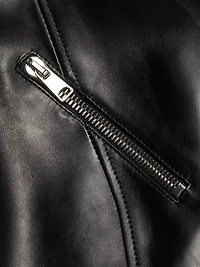 Leather Crop Biker Jacket