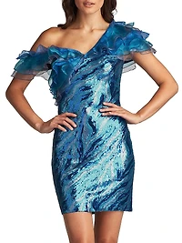 Off-The-Shoulder Sequin Minidress