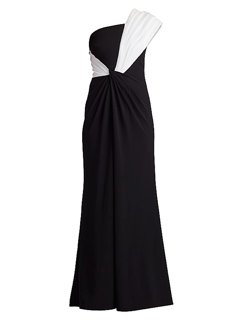 One-Shoulder Crepe Gown