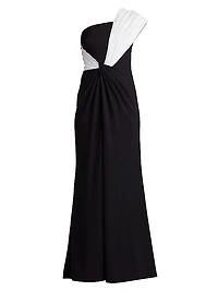One-Shoulder Crepe Gown