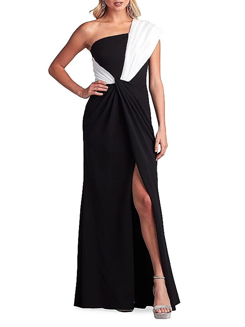 One-Shoulder Crepe Gown
