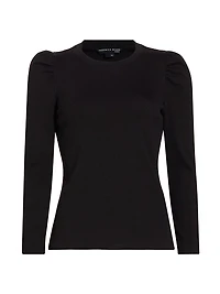 Britney Cotton Puff-Sleeve Top