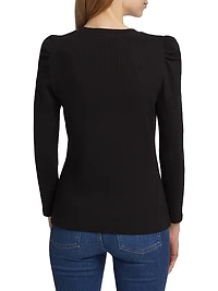 Britney Cotton Puff-Sleeve Top