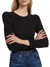 Britney Cotton Puff-Sleeve Top