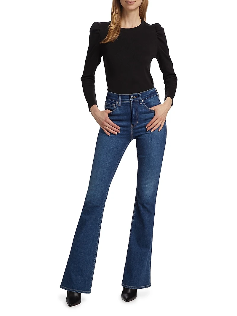 Britney Cotton Puff-Sleeve Top