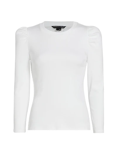 Britney Cotton Puff-Sleeve Top