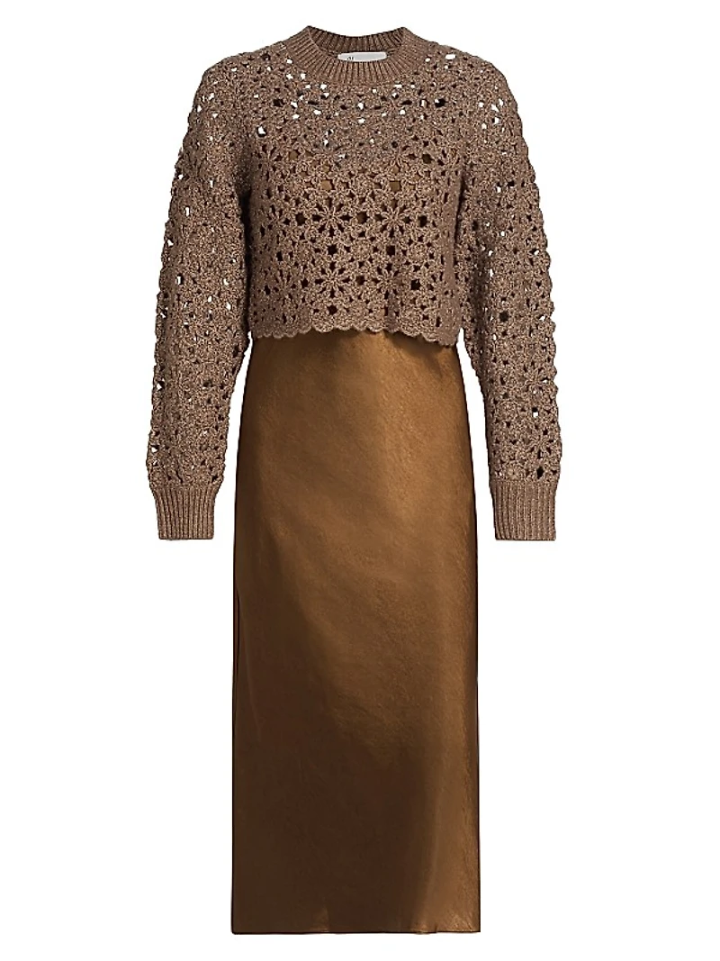 Turtleneck Sweater Dress Two-Piece Set