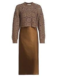 Turtleneck Sweater Dress Two-Piece Set