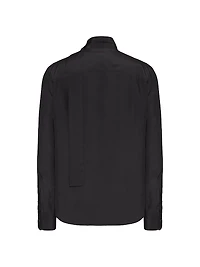 Silk Shirt with Scarf Detail at Neck
