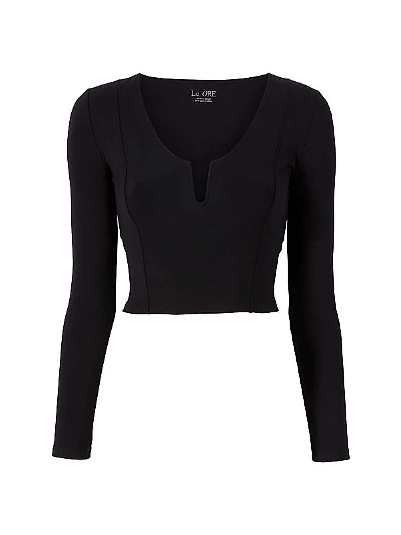 Le Ore Veneto Long-Sleeve Crop Top