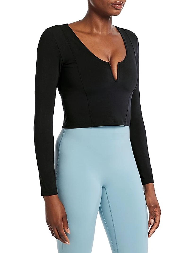 Le Ore Veneto Long-Sleeve Crop Top