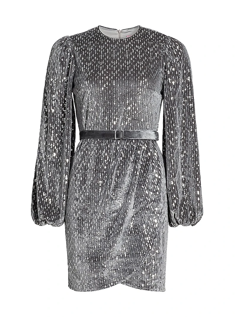 Gianna Sequined Belted Dress