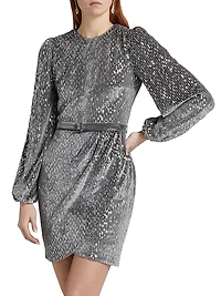 Gianna Sequined Belted Dress