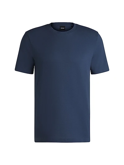 Cotton-Blend T-Shirt with Bubble-Jacquard Structure