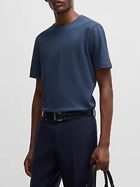 Cotton-Blend T-Shirt with Bubble-Jacquard Structure