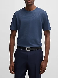 Cotton-Blend T-Shirt with Bubble-Jacquard Structure