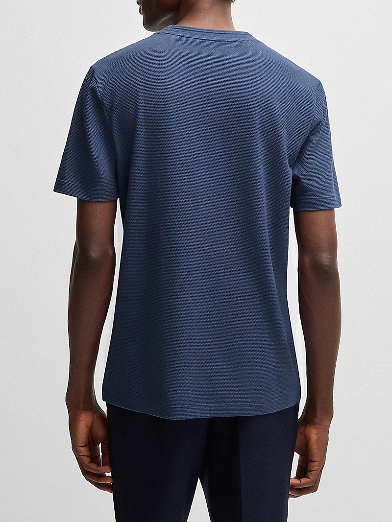Cotton-Blend T-Shirt with Bubble-Jacquard Structure