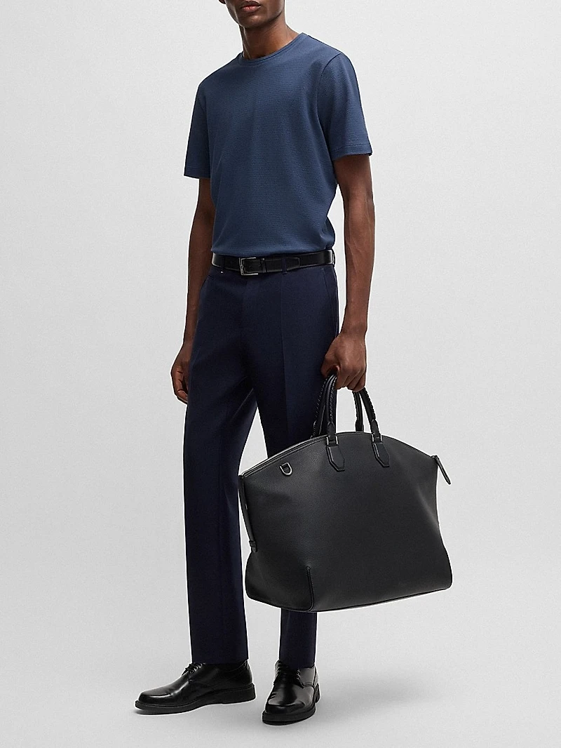 Cotton-Blend T-Shirt with Bubble-Jacquard Structure