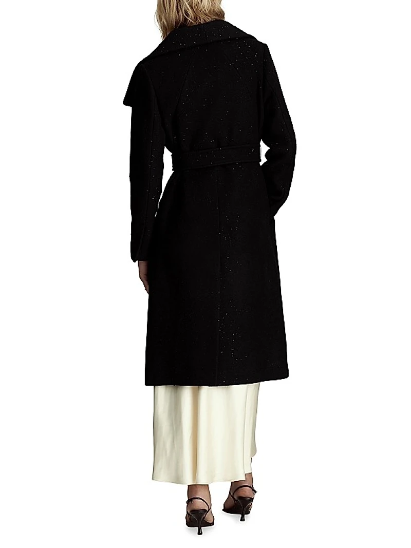 Gisele Sequined Wool-Blend Maxi Coat