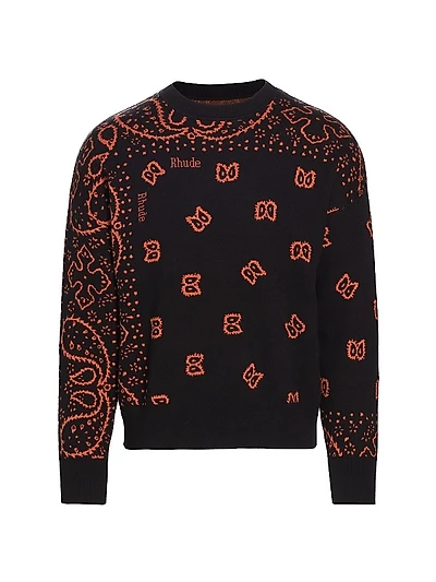Bandana Knit Crewneck Sweater