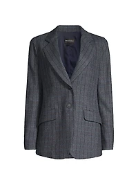 Lightweight Wool Check Blazer